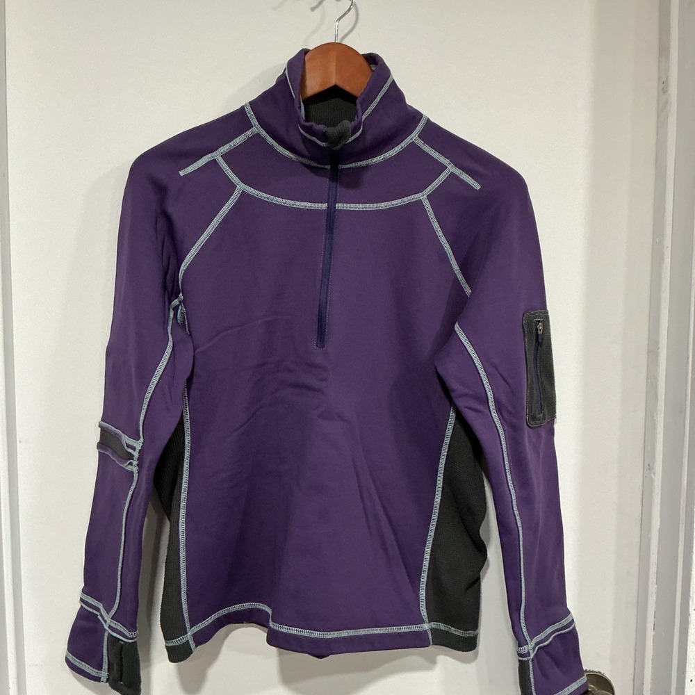 Title Nine Quarter Zip Fleece Lined Pullover, Activewear, Large, Purple